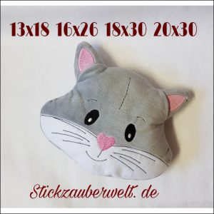 Stickdatei Katze Kuschelkissen Kuscheltier