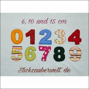 Stickdatei Doodle Applikation Zahlen