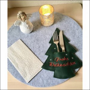 ITH Besteck- /Serviettentasche Weihnachten, Tanne Stickdatei