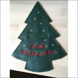 ITH Besteck- /Serviettentasche Weihnachten, Tanne Stickdatei