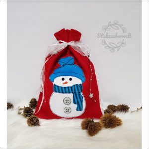 Filz- Weihnachtssäckchen / -beutel Schneemann /ITH in 5 Größen