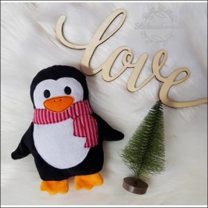 Pinguin Kuscheltier Kissen / ITH Stickdatei in 4 Größen