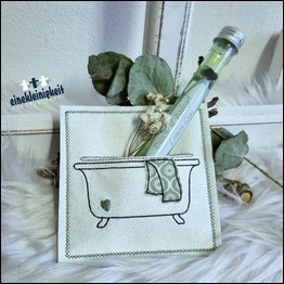 Einsteckkarte / Geschenkkarte Wanne / ITH Stickdatei 10×10