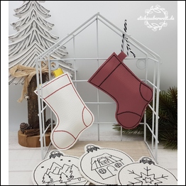 Nikolausstiefel blanko/ ITH Stickdatei in 10×10