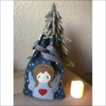 Stickdatei Weihnachtsengel Doodle Applikation
