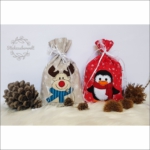 Stickdatei Pinguin Rentier Weihnachtssack